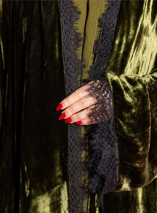 Olive abaya with headscarf