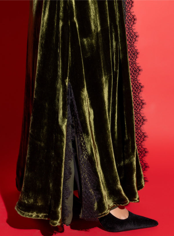 Olive abaya with headscarf